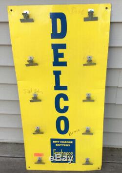 VINTAGE DELCO SERVICE Gas STATION Battery Parts Advertising DISPLAY SIGN