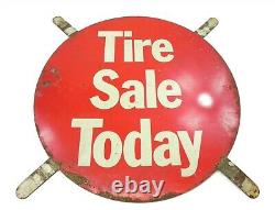 VINTAGE GAS SERVICE STATION TIRE SALE PAINTED WithTABS 15.5 INCHES NICE
