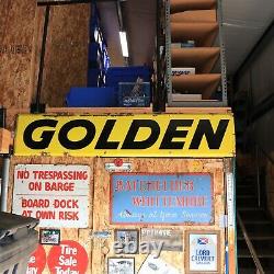 VINTAGE GOLDEN EAGLE PORCELAIN GAS SERVICE STATION SIGN 88-INCHES x 17-INCHES