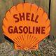 Vintage Shell Gasoline Porcelain Metal Sign Usa Oil Gas Service Station Large