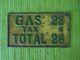 Vintage 1920's 1930's Gas + Tax Sign Pump Plate Price Gas Service Station Tag
