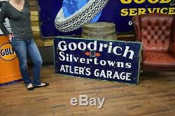 Vintage 1930's Goodrich Tires Gas Station Porcelain Sign Atler's Service Station