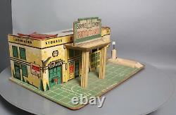 Vintage 1940's Keystone Toy Masonite Parking Garage/Service Gas Station Playset
