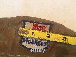 Vintage 1940's Mobilgas Gas station service attendant hat cap snap on (NO BILL)
