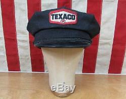 Vintage 1950s Texaco Gas Service Station Attendant Cap Wool Uniform Hat Gasoline