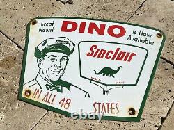 Vintage 1957 Sinclair Porcelain Sign Gas Station Man Oil Service Garage Mechanic