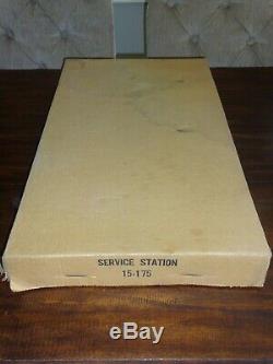 Vintage 1959 Brumberger Tin Litho Superior Service Gas Station play set 24.5