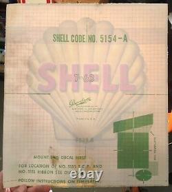 Vintage 1960s NOS SHELL Motor Oil Gas Pump Service Station Decal Sticker Unused
