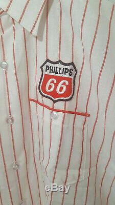 Vintage 1970s Phillips 66 Gas Station Work Service Button Shirt