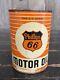Vintage 1qt Unopened Phillips 66 Motor Oil Tin Can Gas Service Station Orange