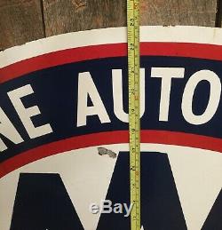 Vintage 2 Sided Porcelain MAINE AUTO EMERGENCY SERVICE AAA Gas Station Sign