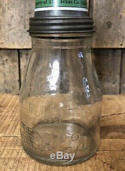 Vintage 30s Original Gas Service Station TEXACO Motor Oil 1 Pint Glass Bottle
