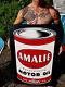 Vintage Amalie Motor Oil Can Metal Sign Gas Gasoline Service Station 34x24