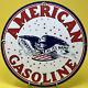 Vintage American Gasoline Porcelain Sign Gas Station Motor Oil Usa Service Eagl