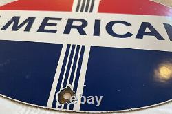Vintage American Gasoline Porcelain Sign Service Station Standard Oil Torch Gas