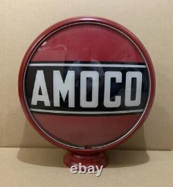 Vintage Amoco Gas Pump Globe Light Glass Lens Service Station Garage Oil