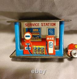 Vintage Antique Tin Gas Service Station Marx Japan