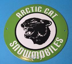 Vintage Arctic Cat Snowmobiles Porcelain Winter Gas Service Station Pump Sign