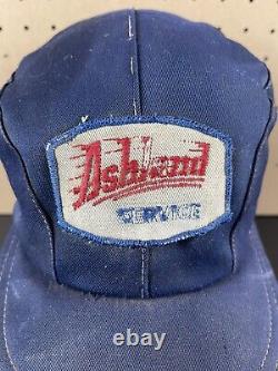 Vintage Ashland Oil Service Gas Station Attend Uniform Advertising Patch Hat