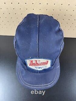 Vintage Ashland Oil Service Gas Station Attend Uniform Advertising Patch Hat