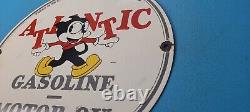 Vintage Atlantic Gasoline Porcelain Gas Service Station Pump Plate 12 Sign