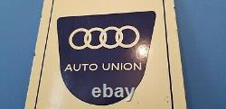 Vintage Audi Automobile Porcelain Gas Auto Dealer German Vw Service Station Sign