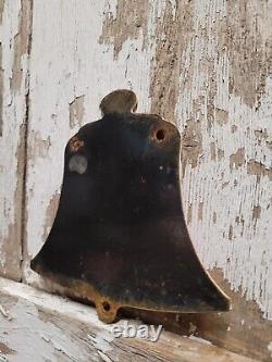 Vintage Bell Porcelain Sign Gasoline Oil Gas Station Service Pump Plate Diecut