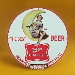 Vintage Best Beer Gasoline Porcelain Gas Service Station Auto Pump Plate Sign