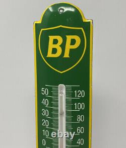 Vintage Bp Porcelain Thermometer Gas Motor Oil Service Station Pump Plate