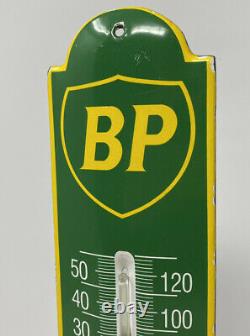 Vintage Bp Porcelain Thermometer Gas Motor Oil Service Station Pump Plate
