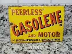 Vintage British American Oil Porcelain Sign Gasolene Uk Gas Station Oil Service