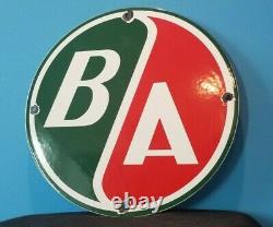 Vintage British American Porcelain Gas Aviation Service Station Pump Plate Sign