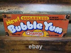 Vintage Bubble Yum Porcelain Sign Chewing Gum Candy Soda Oil Gas Station Service