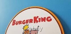 Vintage Burger King Porcelain Coca Cola Gas Beverage Service Station Sign