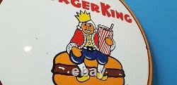 Vintage Burger King Porcelain Coca Cola Gas Beverage Service Station Sign