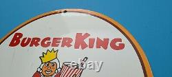Vintage Burger King Porcelain Coca Cola Gas Restaurant Service Station Sign