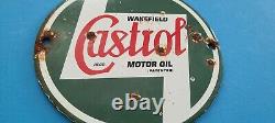 Vintage Castrol Motor Oil Porcelain 6 Gas Auto Service Station Pump Plate Sign