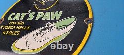 Vintage Cats Paw Shoes Porcelain General Store Gas Service Station Pump Sign
