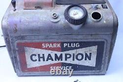 Vintage Champion Spark Plug Tester Cleaner Service Oil Gas Station Garage Sign