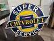 Vintage Chevrolet Porcelain Gas Oil Service Station Chevy Bowtie 24×18.5