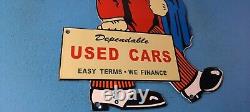 Vintage Chevrolet Porcelain Used Cars Gas Oil Service Dealership Station Sign