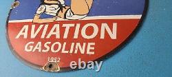 Vintage Chevron Gasoline Porcelain Gas Aviation Service Station Pump Plate Sign