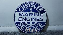 Vintage Chrysler Marine Porcelain Sign Gas Motor Service Station Plate Rare Ad