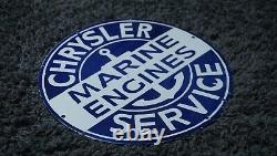 Vintage Chrysler Marine Porcelain Sign Gas Motor Service Station Plate Rare Ad