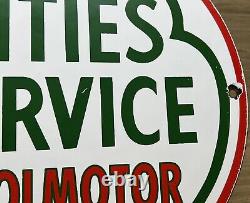 Vintage Cities Service Gasoline Porcelain Sign Koolmotor Gas Station Motor Oil