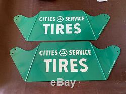 Vintage Cities Service Sign New Gas Station Gas Pump Tire Display Stand Citco