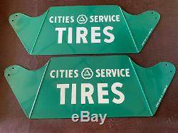 Vintage Cities Service Sign New Gas Station Gas Pump Tire Display Stand Citco