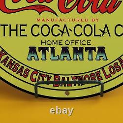 Vintage Coca Cola Porcelain Gas Soda Service Station Pump Plate Good Taste Sign