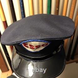 Vintage Collectible ESSO Oil Service Gas Station Uniform Hat Cap Patch