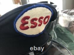 Vintage Collectible ESSO Oil Service Gas Station Uniform Hat Cap Patch F